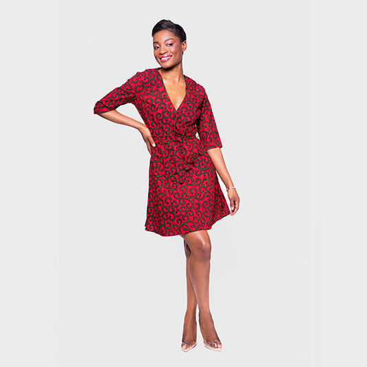 African print Kora Wrap Dress