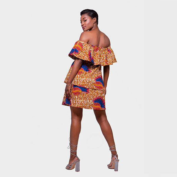 Amaka Tiered Frill Detail Midi Dress