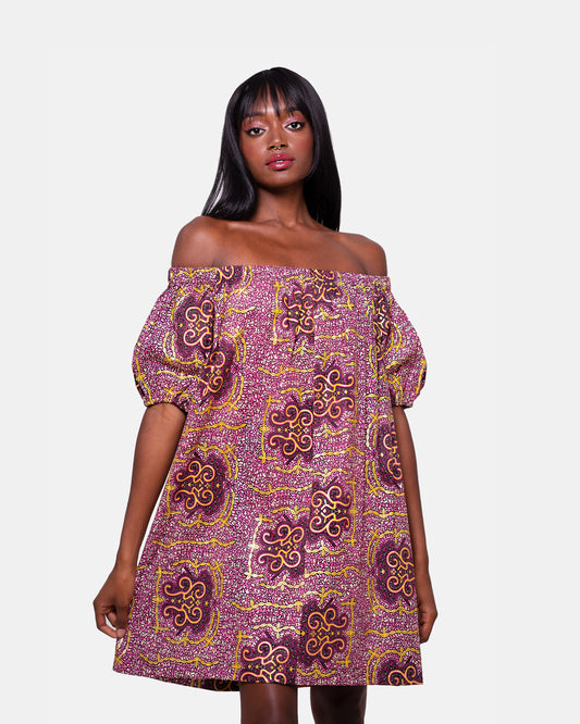 African print Ifeoma off the shoulder dress