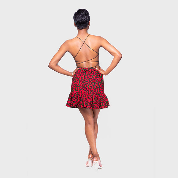 African Print Nneka Frill Hem Skirt