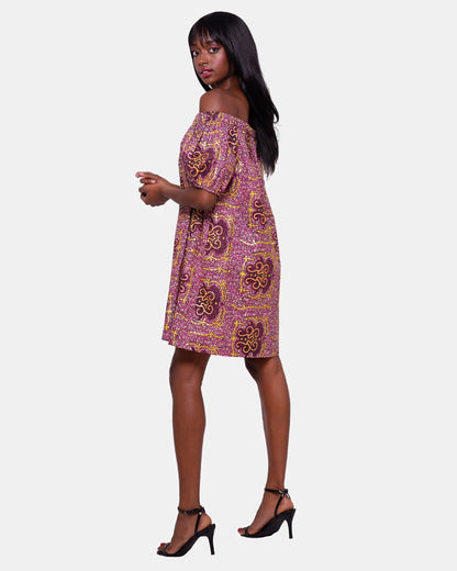 African print Ifeoma off the shoulder dress
