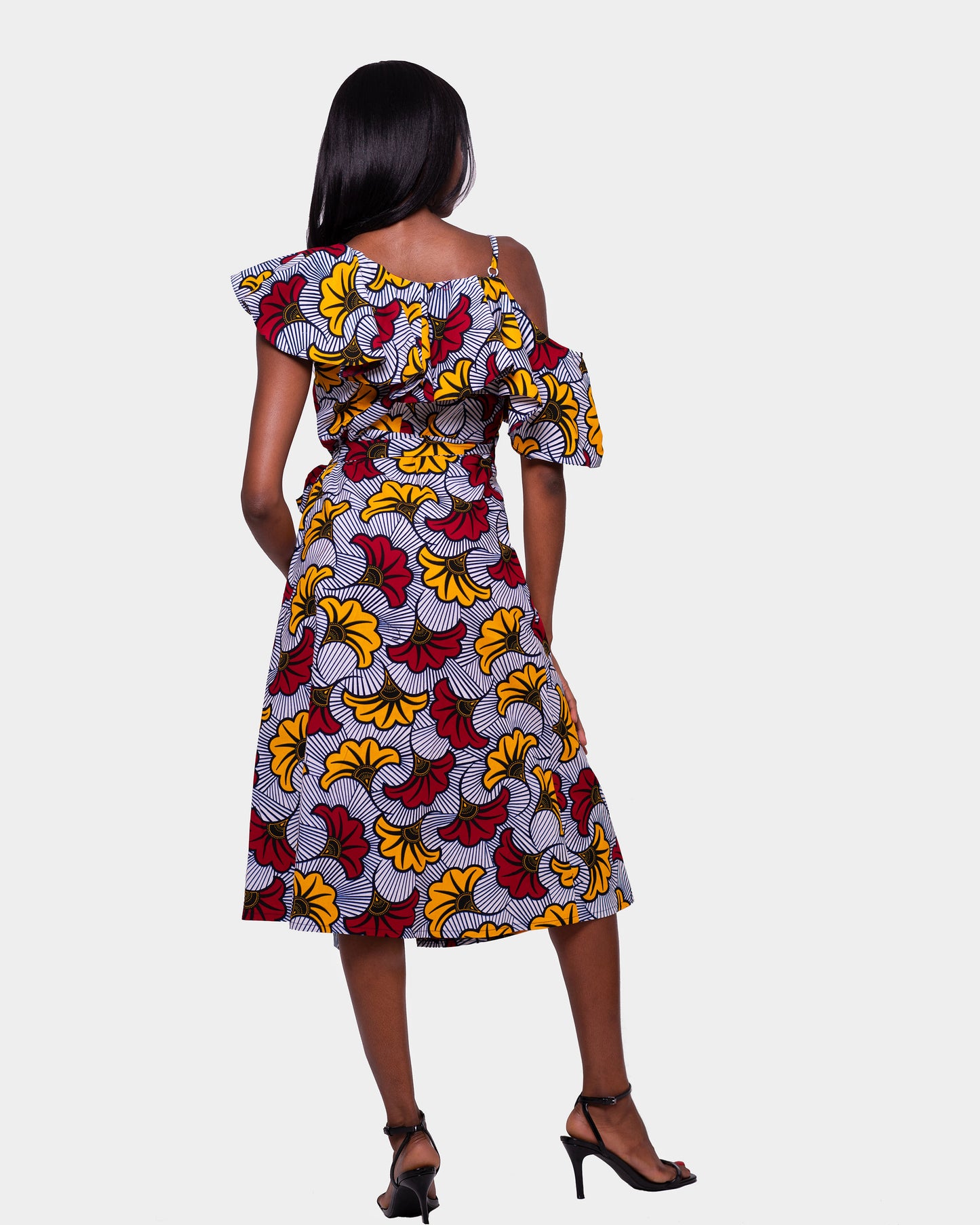 African Print Monifa Wrap Midi Dress